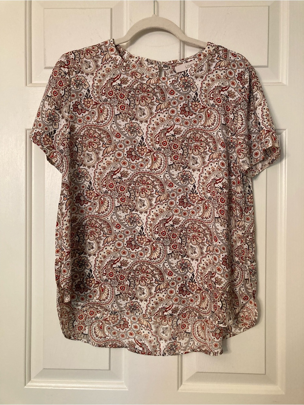 LOFT Paisley Short Sleeve Top